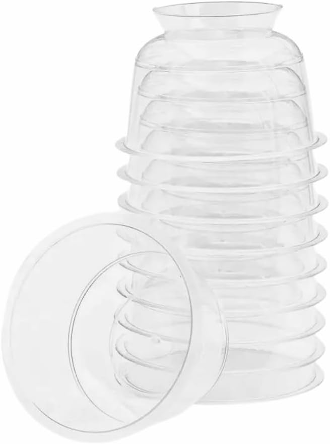 EYNEL Clear Durable Footed Dessert Cups with Spoons  7oz Plastic Slanted Parfait and Appetizer Cups Small Reusable Bowls for Parties Pudding Mousse Ice Cream 25 Cups  25 Spoons - Image 5