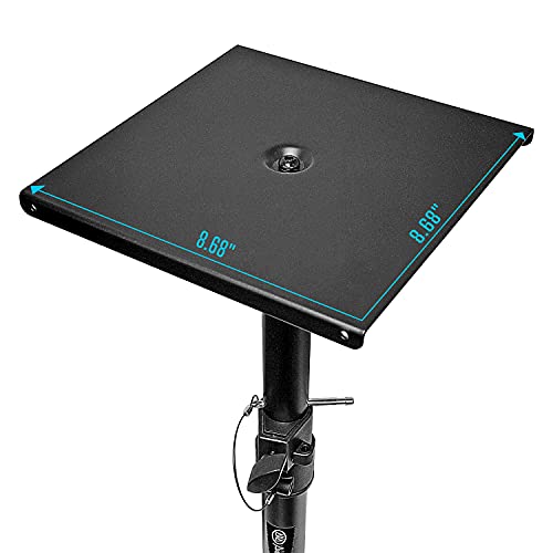 AXA AXCESSABLES AxcessAbles Studio Monitor Speaker Stands Pair. 80lb Capacity per Stand. Adjustable Height 26" - 42". Metal Constructed Stands Ideal for Surround Sound, Bookshelf and Monitoring Speakers - Image 3
