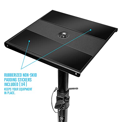 AXA AXCESSABLES AxcessAbles Studio Monitor Speaker Stands Pair. 80lb Capacity per Stand. Adjustable Height 26" - 42". Metal Constructed Stands Ideal for Surround Sound, Bookshelf and Monitoring Speakers - Image 4
