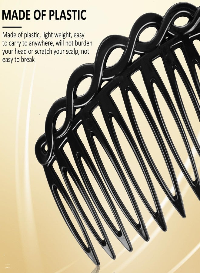 COMNICO 6 Pcs French Hair Side Combs (black, dark brown) - Image 3
