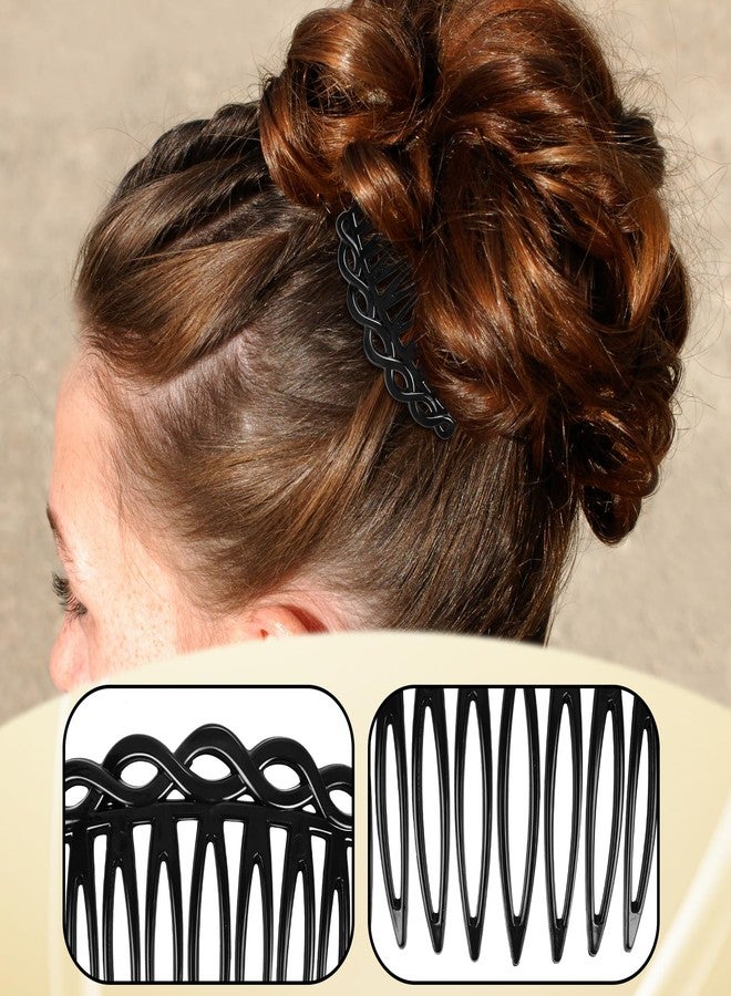 COMNICO 6 Pcs French Hair Side Combs (black, dark brown) - Image 4