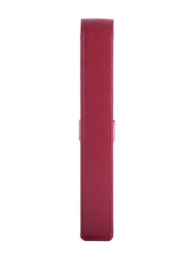 DiLoro Leather Single Pen Case Pencil Pouch Holder for One Fountain Ballpoint Rollerball Pen and Pencil (Red) - Image 4