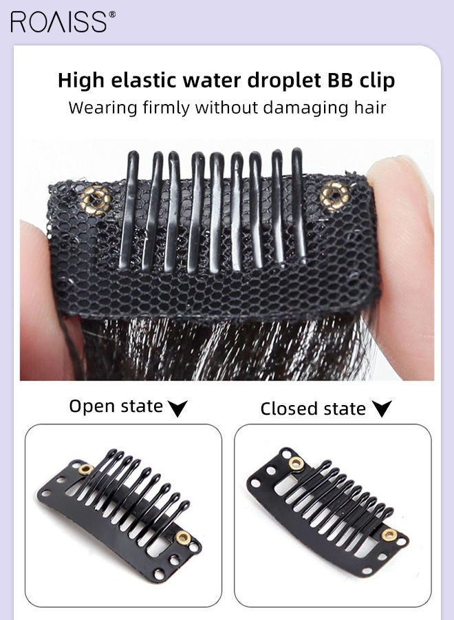 roaiss 3D Hair Toppers for Women Air Bangs with Clips on in French Style Hair Pieces for Women with Thinning Hair Hair Loss Cover Gray Hair Light Brown - Image 5