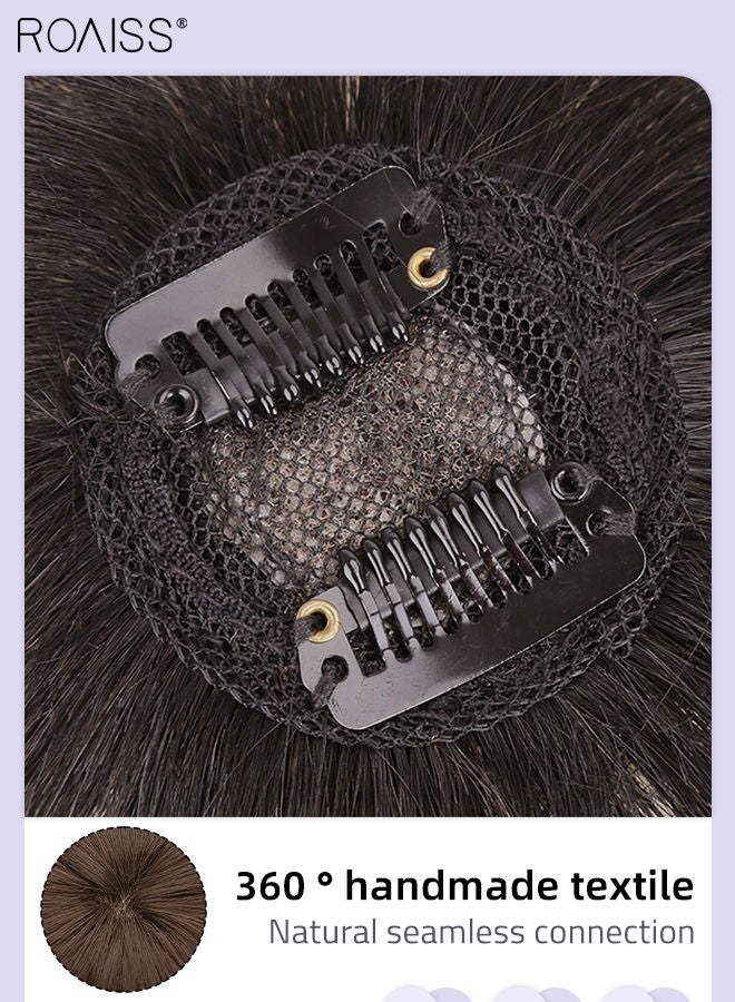 roaiss 3D Hair Toppers for Women Air Bangs with Clips on in French Style Hair Pieces for Women with Thinning Hair Hair Loss Cover Gray Hair Light Brown - Image 4