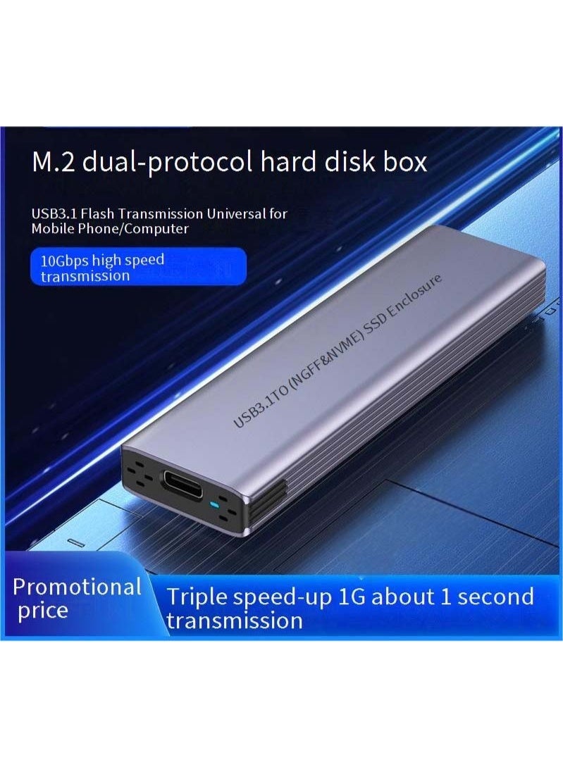 هينغ علبة ألومنيوم لمحرك أقراص الحالة الصلبة M.2 ثنائي البروتوكول - Image 5