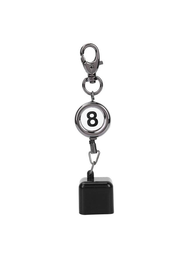 Thoraya Portable Black Retractable Billiards Snooker Pool Cue Chalk Holder Drawing Key Ring  - Image 1