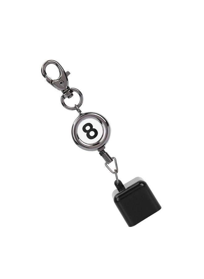 Thoraya Portable Black Retractable Billiards Snooker Pool Cue Chalk Holder Drawing Key Ring  - Image 2