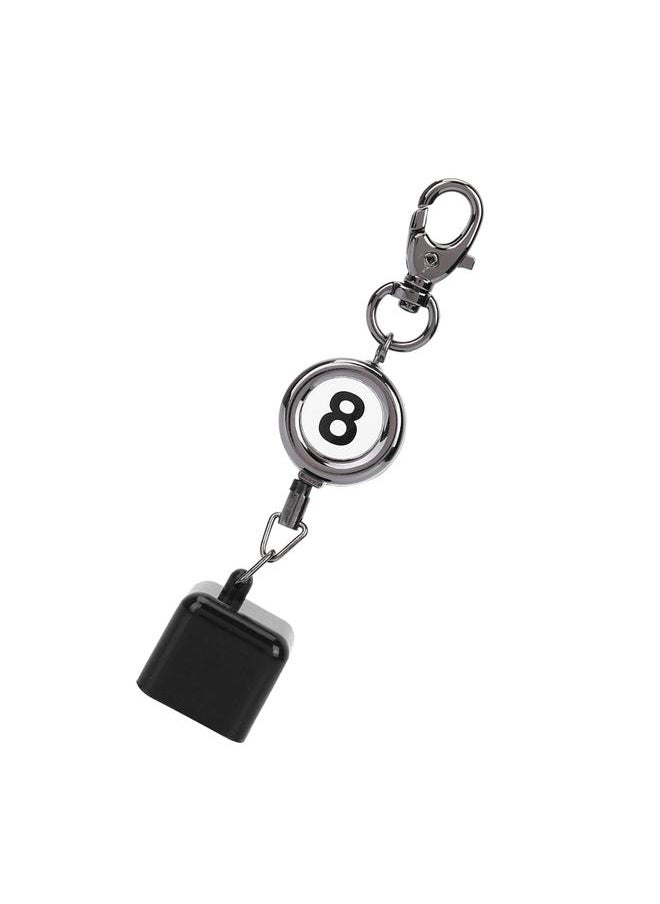 Thoraya Portable Black Retractable Billiards Snooker Pool Cue Chalk Holder Drawing Key Ring  - Image 3
