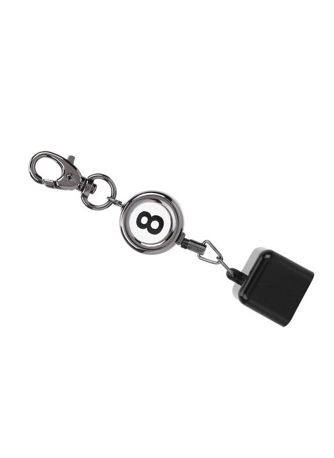 Thoraya Portable Black Retractable Billiards Snooker Pool Cue Chalk Holder Drawing Key Ring  - Image 4