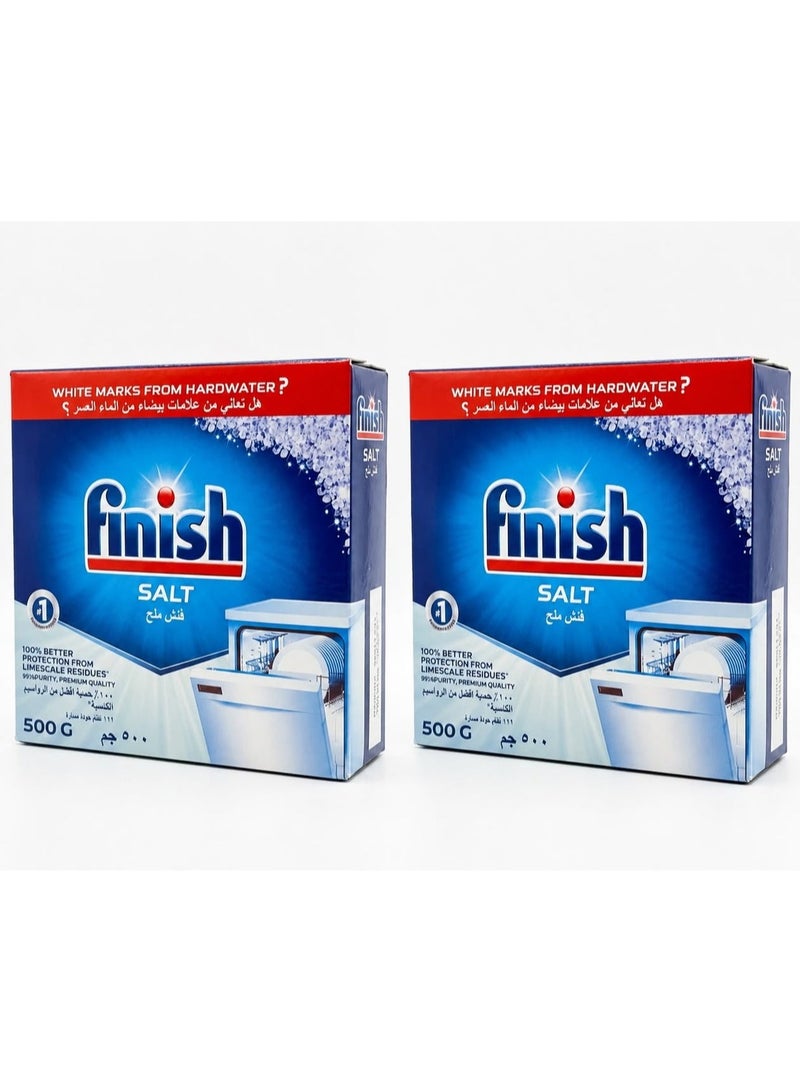Finish 2 pieces of dishwasher salt powder, 100% better protection for your dishwasher, 500 grams - Image 1