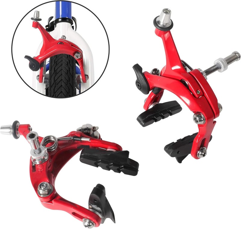 SENQI Bike Caliper Aluminum Alloy Bicycle Brake Caliper Clamp Bicycle C Caliper for Fixed Gear Bikes Road Bikes Bike Accessories(47-57mm Red) - Image 4