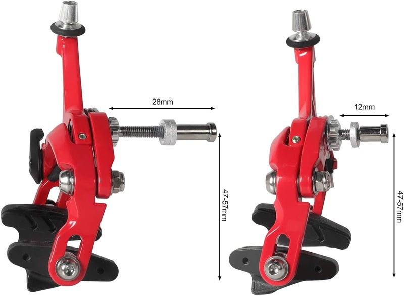 SENQI Bike Caliper Aluminum Alloy Bicycle Brake Caliper Clamp Bicycle C Caliper for Fixed Gear Bikes Road Bikes Bike Accessories(47-57mm Red) - Image 3