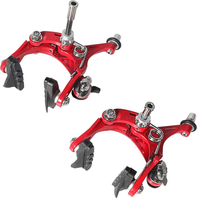 SENQI Bike Caliper Aluminum Alloy Bicycle Brake Caliper Clamp Bicycle C Caliper for Fixed Gear Bikes Road Bikes Bike Accessories(47-57mm Red) - Image 2