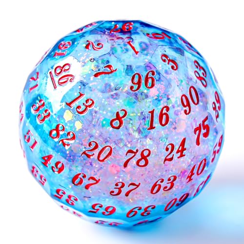 FTNNGIME Liquid core D100 Dice Single 100 Sided 50mm DND dice D100 Dice for Dungeons and Dragons Polyhedral Role Playing GameWarhammer 40K SciFi War or Crime Theme Tabletop Games - Image 1