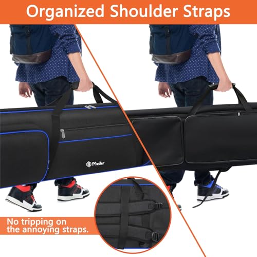 GIG Master Heavy Padded Keyboard Bag/Cover/Case for Yamaha P-125, 88 Keys Digital Piano with Dust Cover & Double Pocket(Black & Blue) - Image 4