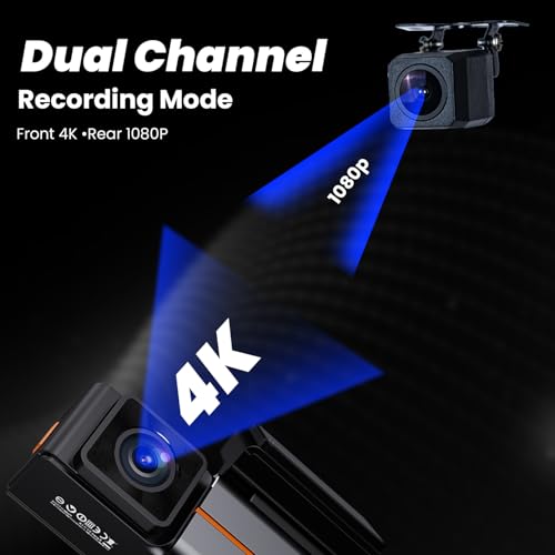 HIFFIN RoadCam X2 Dual Channel Recording Front 4K + Rear 1080P Dashcam with 1.47" Screen, Super Night Vision & WiFi, G-Sensor, Loop Recording, Parking Monitor. Ideal for Safety & Security - Image 5