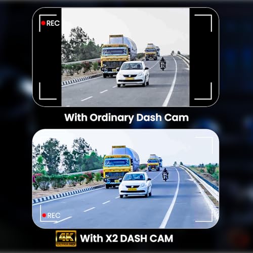 HIFFIN RoadCam X2 Dual Channel Recording Front 4K + Rear 1080P Dashcam with 1.47" Screen, Super Night Vision & WiFi, G-Sensor, Loop Recording, Parking Monitor. Ideal for Safety & Security - Image 3