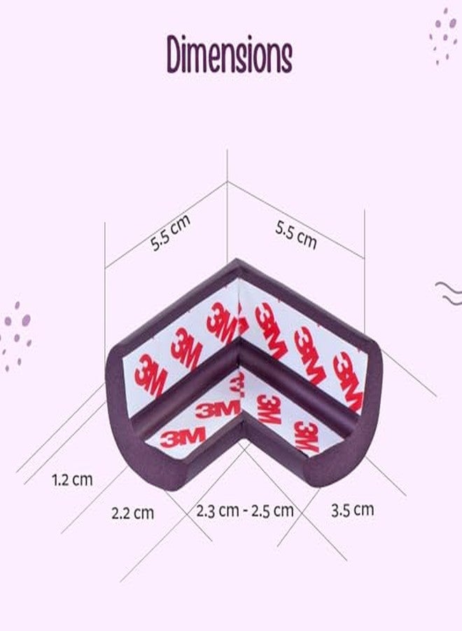 ETSAP Furniture Corner Guard for Baby Safety, 10 Pcs, Pre-Taped 3M Adhesive, Edge Protectors with Childproof Foam Cushions, Baby Proofing, Non Toxic, BPA Free, Brown - Image 3