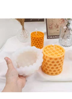Excefore Cylinder Candle Molds, 4 PCS 3D Bubble Super Easy to Demold Pillar Silicone Molds for Making, Food Grade Mold DIY Handmade Soap, Candle, Cake Baking  - Image 2