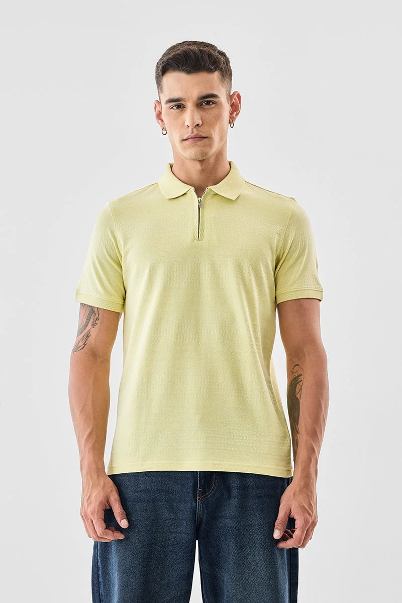 سنيتش تيشيرت بولو قطن % جاكار بسحاب