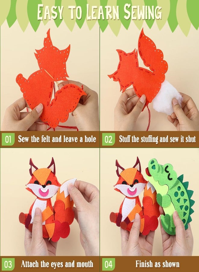 Toylink Wild Animal Sewing Kit for Kids Beginners, 12-in-1 Sew Your Own Felt Animals Craft Kit for Kids Girls Boys 6-8, 8-12, Fun and Educational Girls Birthday Gift Ideas - Image 3