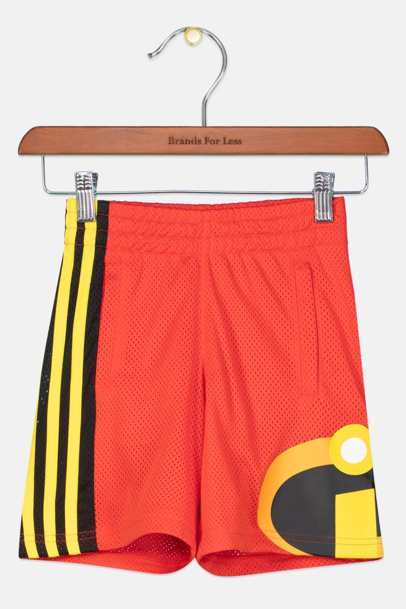 Adidas x Pixar Kids Boy Brand Logo Sport Shorts, Red - Image 1