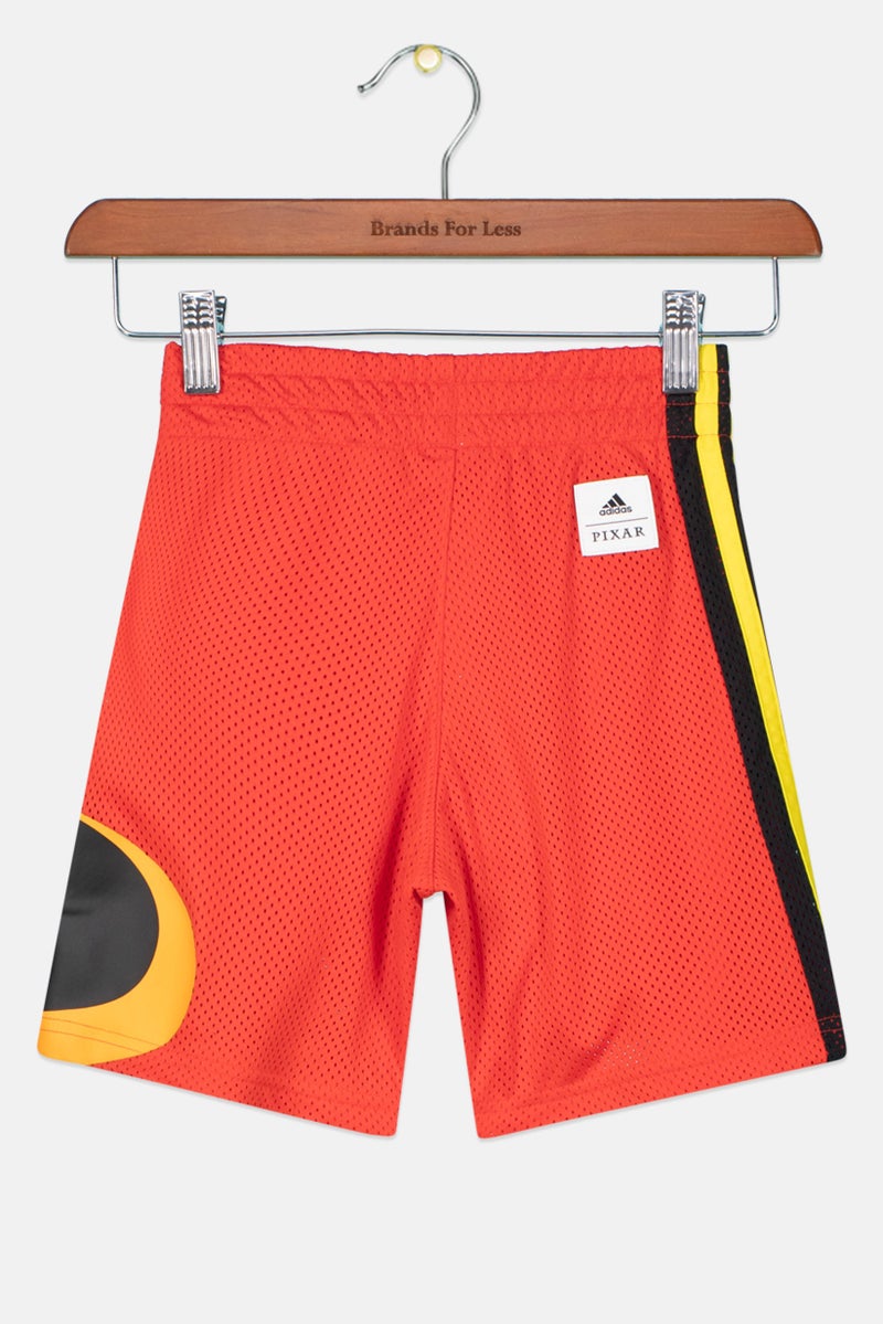 Adidas x Pixar Kids Boy Brand Logo Sport Shorts, Red - Image 2