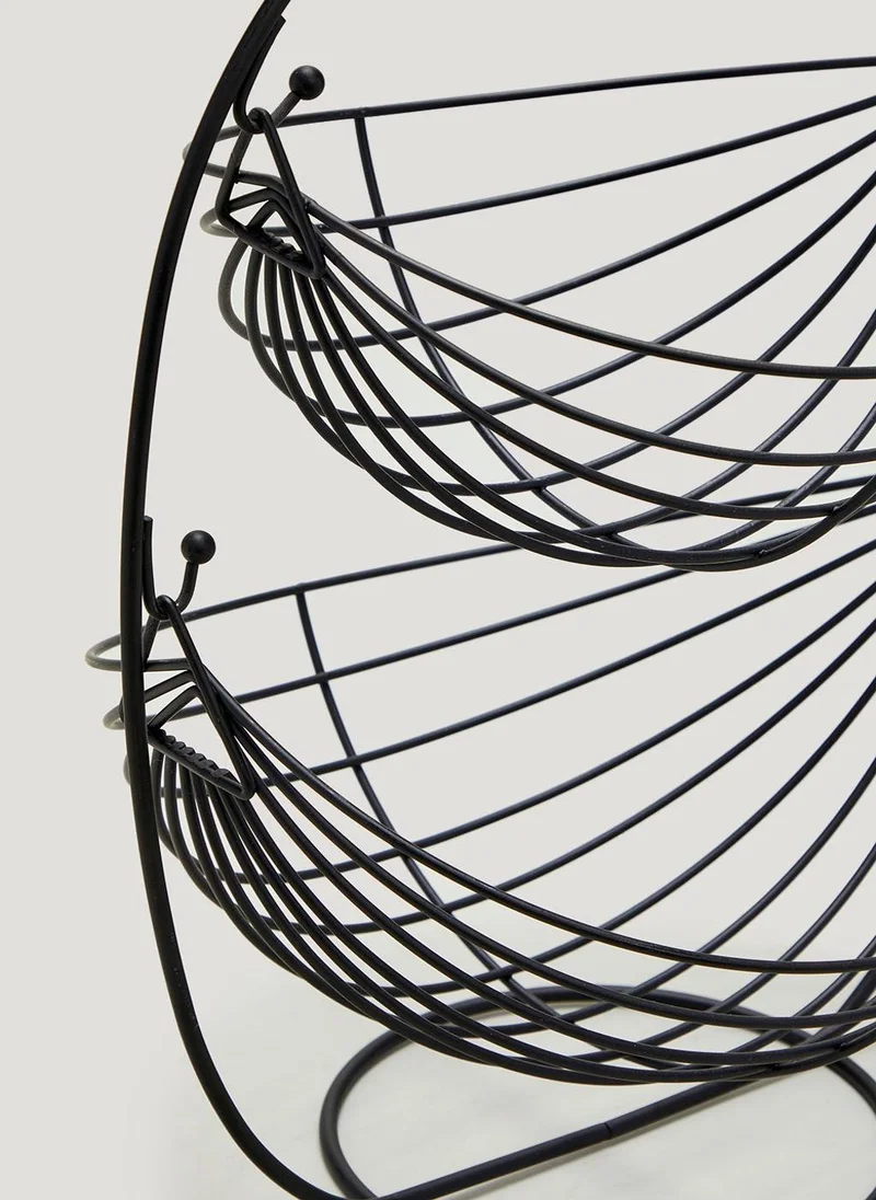 Matalan Black Wire Two Tier Fruit Basket (34cm x 22cm)