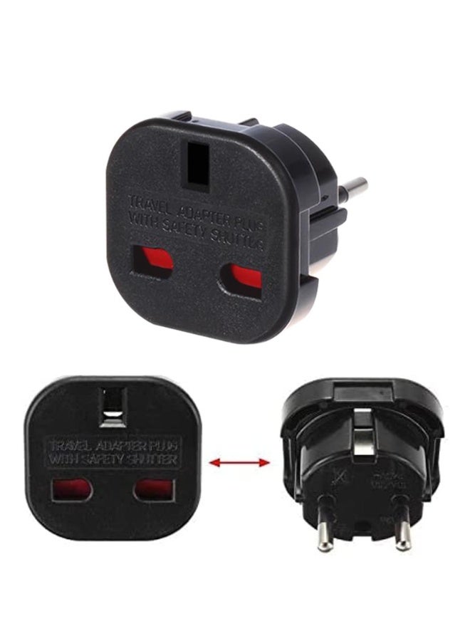 هيدفانا 4 قطع محول طاقة من الاتحاد الأوروبي إلى المملكة المتحدة مع مصراع أمان، محول قابس أنثى 3 سنون من المملكة المتحدة إلى محول قابس ذكر من الاتحاد الأوروبي 4.0 مع مصراع أمان. - Image 5