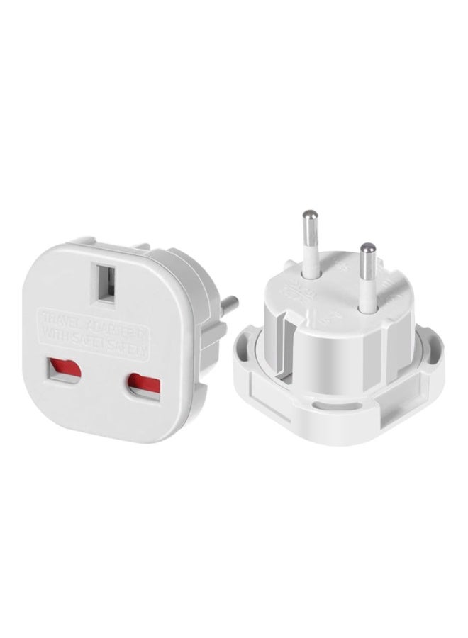 هيدفانا 4 قطع محول طاقة من الاتحاد الأوروبي إلى المملكة المتحدة مع مصراع أمان، محول قابس أنثى 3 سنون من المملكة المتحدة إلى محول قابس ذكر من الاتحاد الأوروبي 4.0 مع مصراع أمان. - Image 3