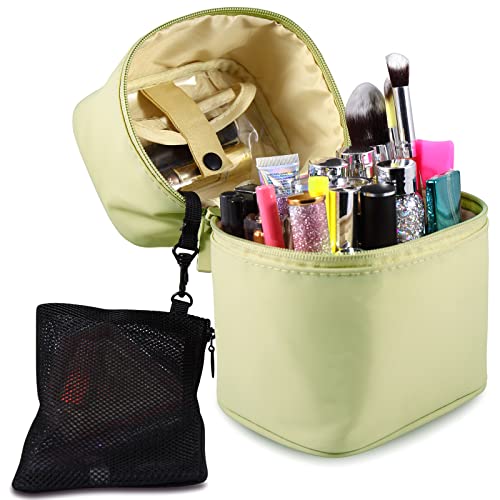 Bysiter Makeup Bag Travel Cosmetic Bag 7.5x5.5x4.4 Inch Makeup Brush Holder Organizer Cute Portable Artist Toiletry Storage Bag Cosmetics Case for Women Girls(Green) - Image 2