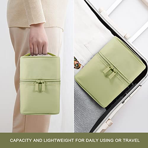 Bysiter Makeup Bag Travel Cosmetic Bag 7.5x5.5x4.4 Inch Makeup Brush Holder Organizer Cute Portable Artist Toiletry Storage Bag Cosmetics Case for Women Girls(Green) - Image 5