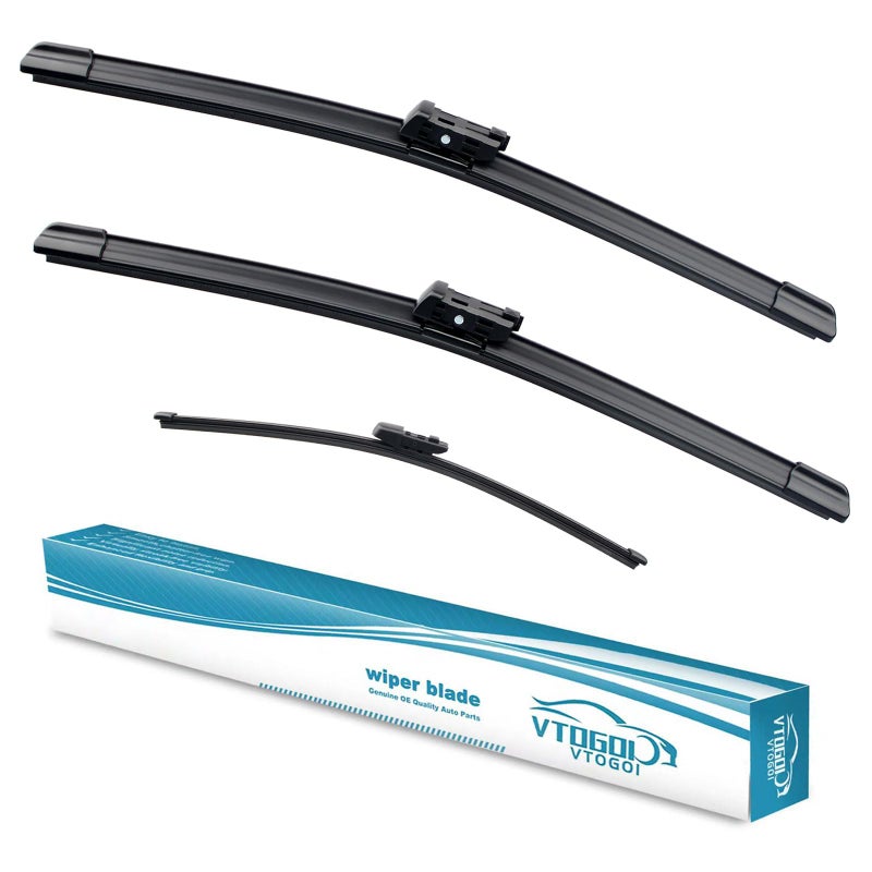 VTOGOI Wiper Blades With Rear Wiper Blades Set For 20182023 VW Atlas Automotive Replacement Windshield Wiper Blades That Meet OEM Quality Easy DIY Install 262212Set of 3