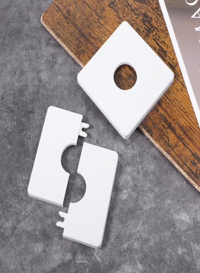 Ymapinc Plumbing Cover Plates, 1.1inch Diameter Hole, ABS Escutcheon for Cover Holes Around Pipes, Wall-Mounted Water Pipe Cover, Toilet Flange Cover, White 2 pack - Image 5