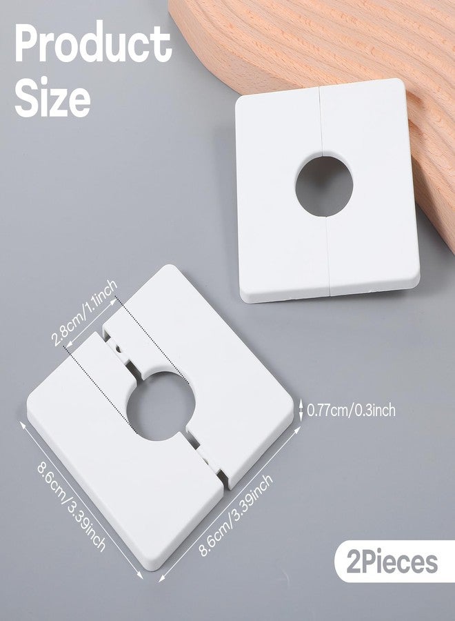 Ymapinc Plumbing Cover Plates, 1.1inch Diameter Hole, ABS Escutcheon for Cover Holes Around Pipes, Wall-Mounted Water Pipe Cover, Toilet Flange Cover, White 2 pack - Image 4