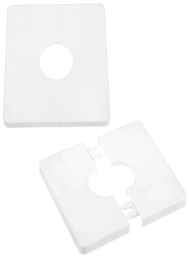 Ymapinc Plumbing Cover Plates, 1.1inch Diameter Hole, ABS Escutcheon for Cover Holes Around Pipes, Wall-Mounted Water Pipe Cover, Toilet Flange Cover, White 2 pack - Image 1