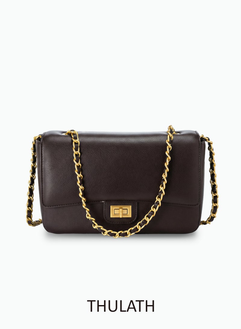 Thulath Women's Shoulder Bag, Exquisite Chain Design,Vegan Leather Shoulder Bag, women's commuter shoulder bag crossbody bag chain bag, The perfect gift choice - Image 1