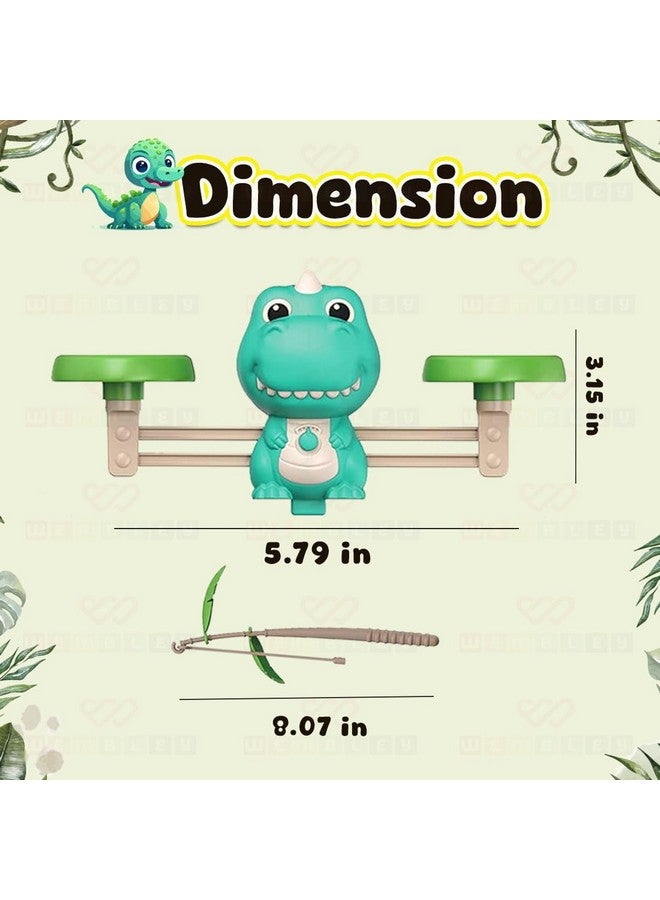 Wembley 2 in 1 Dino Balancing Toy for Kids with Fishing Rods Educational Math Counting Number Learning Activity Toy Engaging Preschool Game Children's Gift for Boys Girls 3 4 5 6 7 8 Years - Image 2