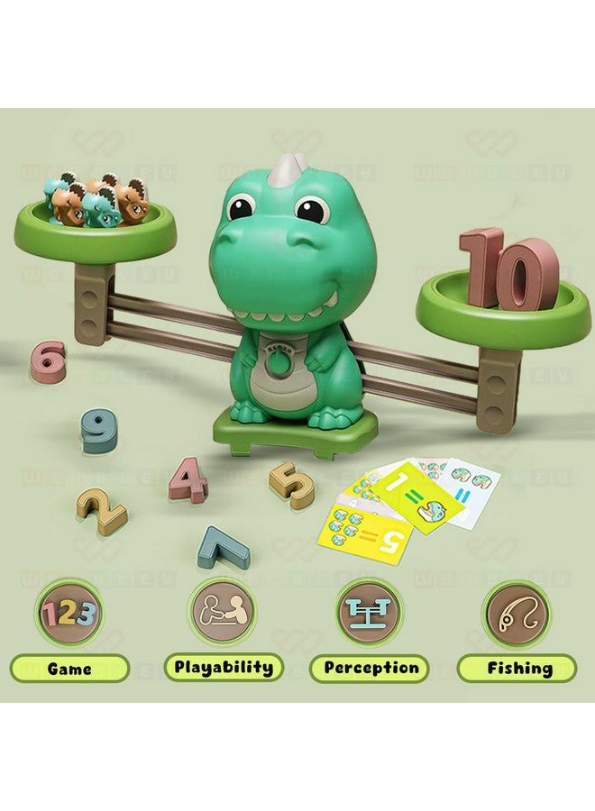 Wembley 2 in 1 Dino Balancing Toy for Kids with Fishing Rods Educational Math Counting Number Learning Activity Toy Engaging Preschool Game Children's Gift for Boys Girls 3 4 5 6 7 8 Years - Image 3