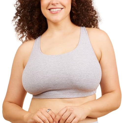 Leading Lady Sports Bra for Women - The Serena Wirefree Sports Bra - Heather Grey - Image 1