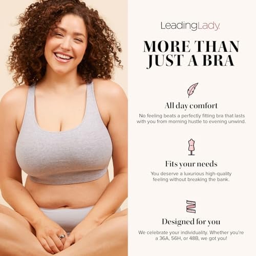 Leading Lady Sports Bra for Women - The Serena Wirefree Sports Bra - Heather Grey - Image 3