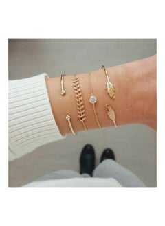 4-Piece Fishbone Leaf Fashion Bracelets