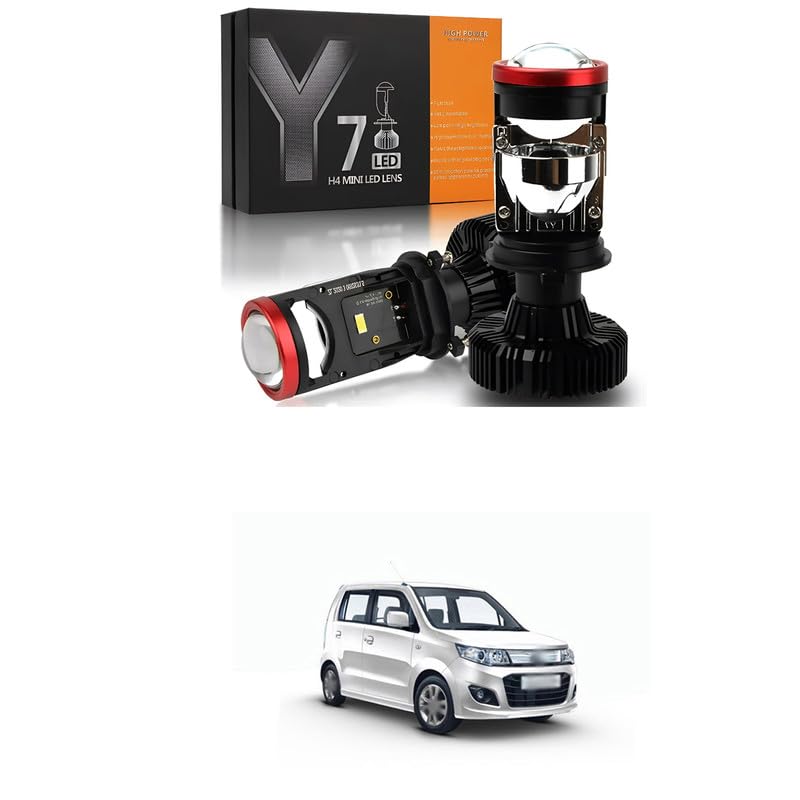 LOVMOTO Universal For Car Y7 H4 100w Mini Projector Lens Retrofit Kit LED with Mini Projector Lens Canbus,16000 lumens LED Headlight Kit for Headlight Retrofits Comfortable With Wa-gon R Stin-gray - Image 1