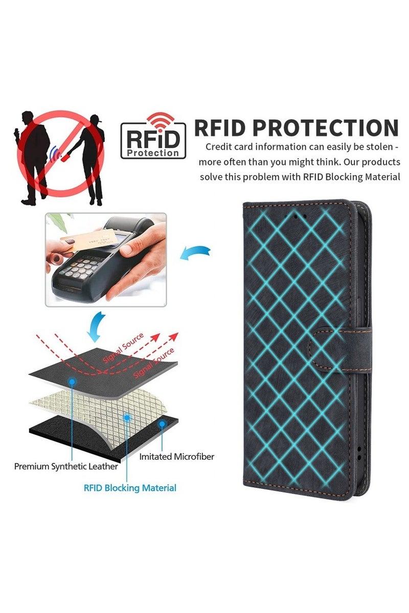 Phone Case for Infinix Hot 60 5G/ Infinix Hot 60i 4G with RFID Security Protection Flip PU Leather Wallet Case with Card Holder Shockproof Protective Cover - Image 5