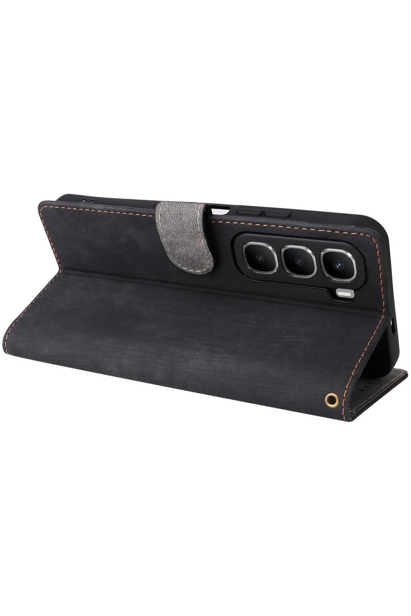 Phone Case for Infinix Hot 60 5G/ Infinix Hot 60i 4G with RFID Security Protection Flip PU Leather Wallet Case with Card Holder Shockproof Protective Cover - Image 4