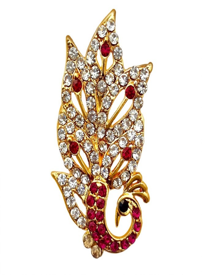 FURE Sparkling Peacock Brooch (Pink) - Image 1