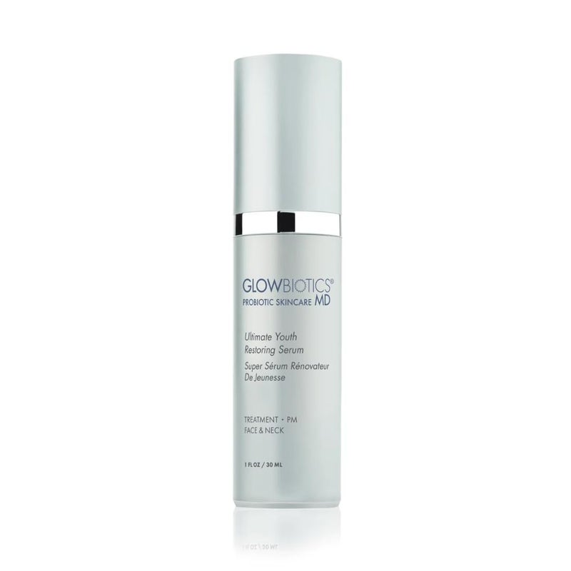 Glowbiotics Ultimate Youth Restoring Serum - Anti-Aging Probiotic Formula with Retinol, Vitamin C, Peptides & Brightening Complex, 1 Fl Oz