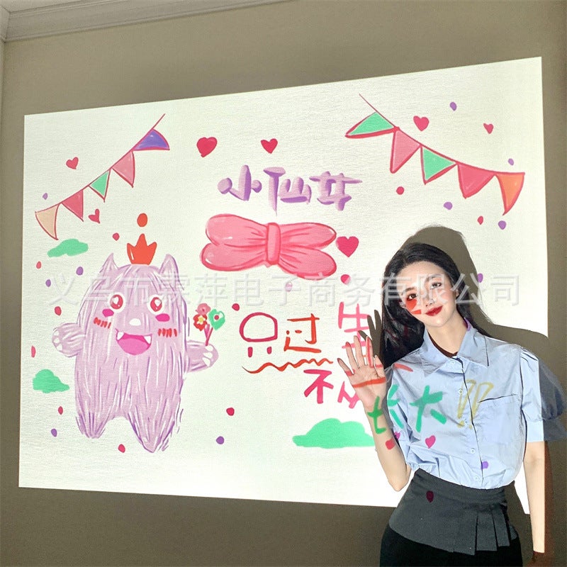 Korean Ins Happy Birthday Projection Lamp Han Feng Little Red Riding Book Same Style Online Celebrity Po Props Party Decoration - Image 5