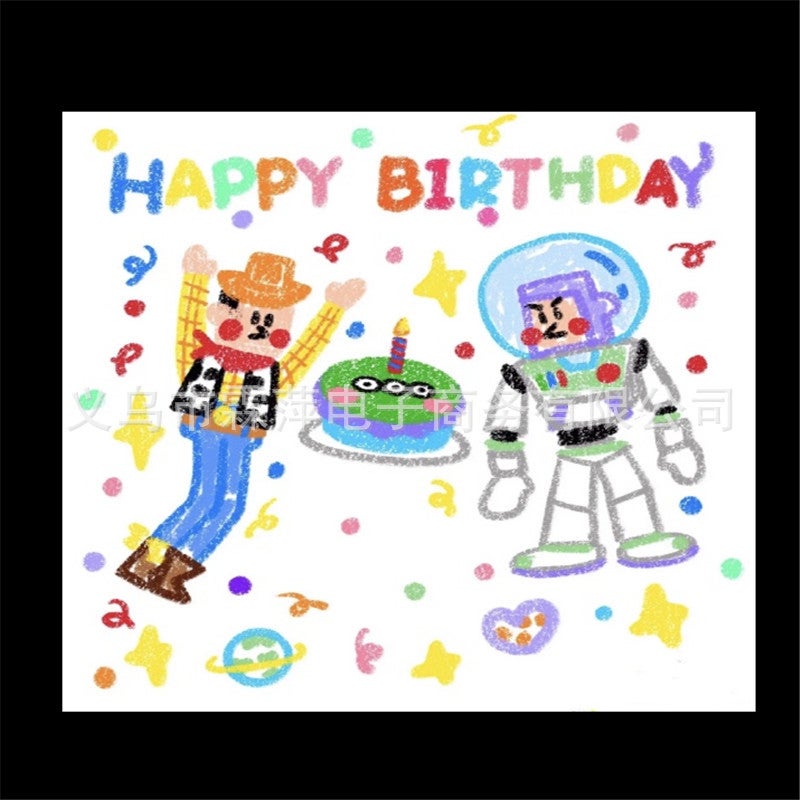 Korean Ins Happy Birthday Projection Lamp Han Feng Little Red Riding Book Same Style Online Celebrity Po Props Party Decoration - Image 1