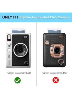 VKL Protective Camera Clear Case for Fujifilm Instax Mini EVO Camera - Crystal Hard PVC Cover with Removable Shoulder Strap (Clear)  - Image 2